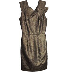 W118 By Walter Baker Metallic Black & Gold Shimmer Mini Dress XS Grunge Fairy